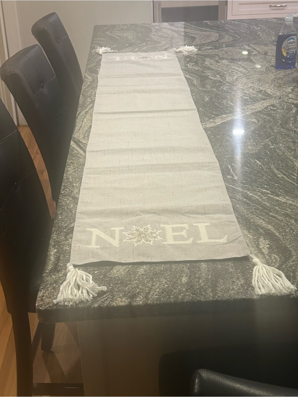 NOEL Woven Cream Table Runner with Tassels - Holiday 2026 - new unused